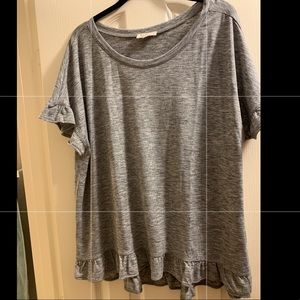 Grey ruffle top